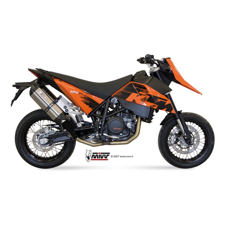 KTM 690 SM 2007 - 2012 SUONO INOX COPA CARBONO MIVV