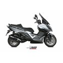 KYMCO XCITING 400 2013 - OVAL STEEL BLACK CARBON CAP SLIP-ON