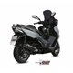KYMCO XCITING 400 2013 - OVAL STEEL BLACK CARBON CAP SLIP-ON