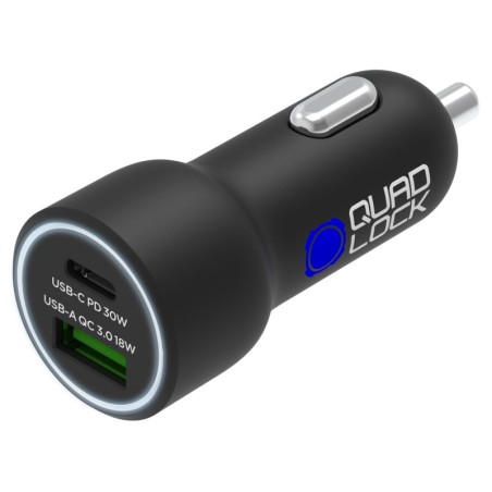 Dual USB (C+A) Car Charger 48W QUAD LOCK