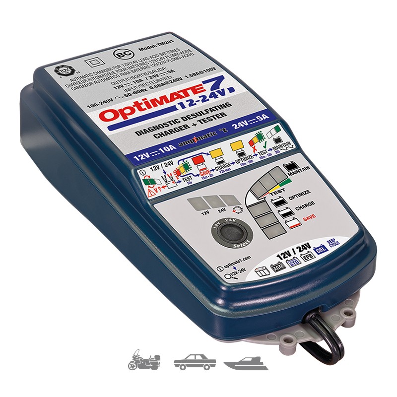 CARGADOR/MANTENEDOR BATERÍAS OPTIMATE 7 12V. - 24V. TM-260 CARGADOR/MANTENEDOR BATERÍAS OPTIMATE 7 12V. - 24V. TM-260
