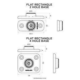 Base rectangular de 4 agujeros QUAD LOCK 360