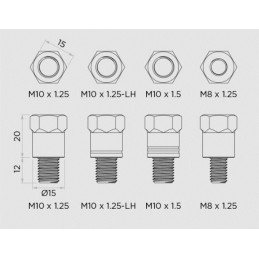 Kit de adaptadores para soporte QUAD LOCK para retrovisor M8/M10