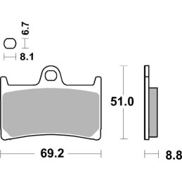 YAMAHA MT01 1700 (2005-2006) DELANTERA PASTILLAS FRENO SBS