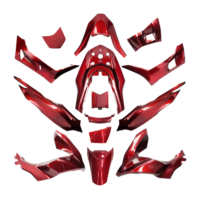 KIT DE CARENADOS HONDA PCX 2021- 14 PIEZAS ROJO PERLA R368 KIT DE CARENADOS HONDA PCX 2021- 14 PIEZAS ROJO PERLA R368