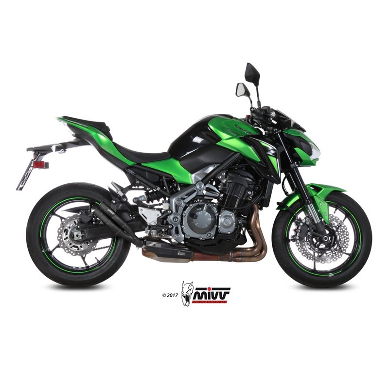 KAWASAKI Z900 A2 (35 KW / 70 KW) 2017 - DOUBLE GUN BLACK MIVV KAWASAKI Z900 A2 (35 KW / 70 KW) 2017 - DOUBLE GUN BLACK MIVV