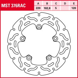 Aprilia RSV R (MEA00/RPA0/RP012) 1000 2000 - 2003 Disco Freno Trasero TRW