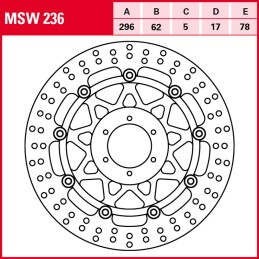 Honda CBR F 600 1999 - 2000 Disco Freno Delantero TRW