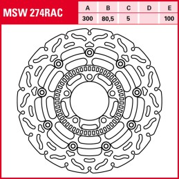 Kawasaki Z R ABS 750 2011 - 2012 Disco Freno Delantero TRW
