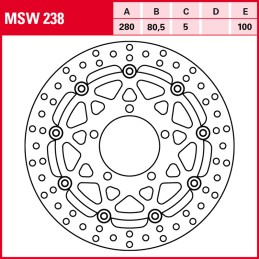 Kawasaki ZX6R Ninja 636 2003 - 2004 Disco Freno Delantero TRW