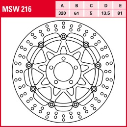 Kawasaki ZXR R (ZX750K) 750 1991 - 1992 Disco Freno Delantero TRW