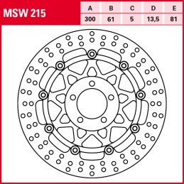 Kawasaki ZZR Ninja 600 1990 - 2005 Disco Freno Delantero TRW