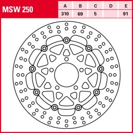 Suzuki SV 1000 2003 - 2007 Disco Freno Delantero TRW