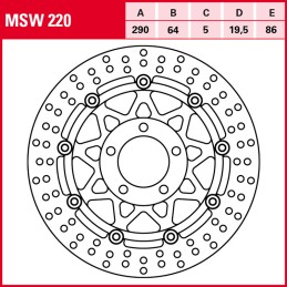 Suzuki SV S 650 1999 - 2002 Disco Freno Delantero TRW