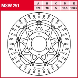 Triumph Daytona 955 1996 - 1998 Disco Freno Delantero TRW
