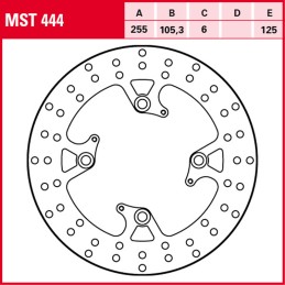 Triumph Speed Triple R ABS 1050 2011 - 2016 Disco Freno Trasero TRW