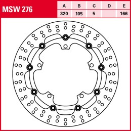 Triumph Speed Triple S ABS (735438/867684) 1050 2016 - 2016 Disco Freno Delantero TRW