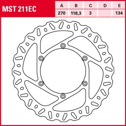 Yamaha YZ F (CJ21C) 450 2016 - 2017 Disco Freno Delantero TRW