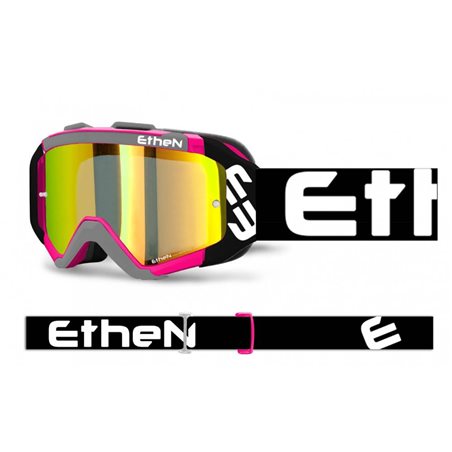 MÁSCARA ETHEN ARES FUCSIA (LENTE ESPEJO DORADA)