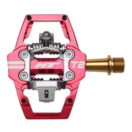 PEDALES ENDURO HT T2 EJE TITANIO (ROJO)
