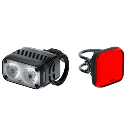 JUEGO LUCES KNOG BLINDER ROAD 600 + MINI SQUARE TRASERA