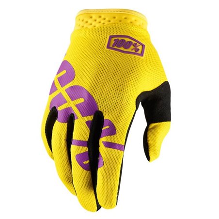 GUANTES 100% ITRACK NEON YELLOW