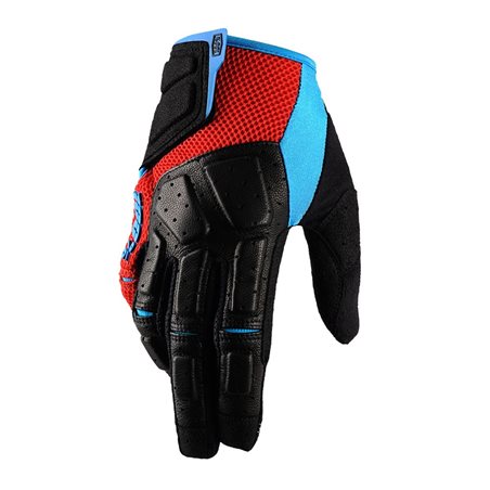 GUANTES 100% SIMI RED/CYAN