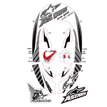 GRÁFICOS ALPINESTARS BIONIC (GRIS/BLANCO)