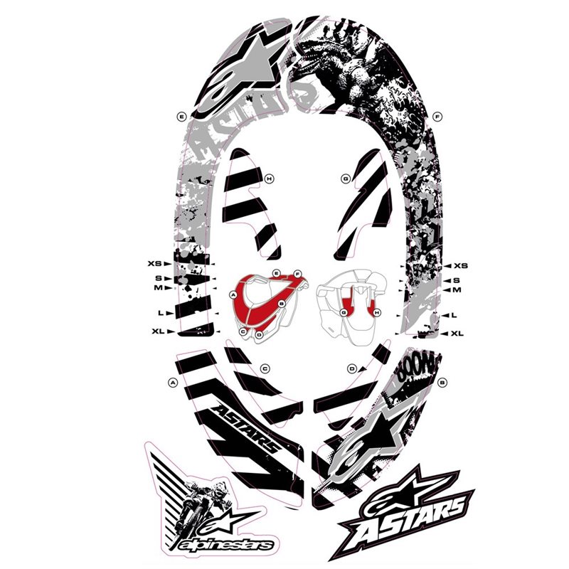 GRÁFICOS ALPINESTARS BIONIC (GRIS/NEGRO)