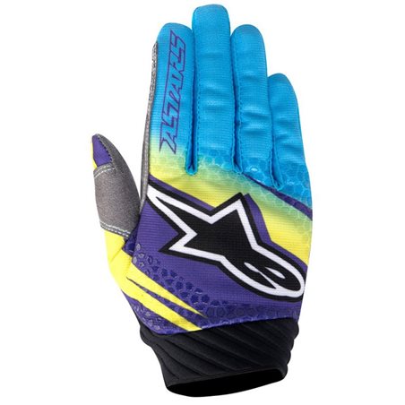 GUANTES ALPINESTARS TECHSTAR VENOM LIMA/CYAN/PURPURA