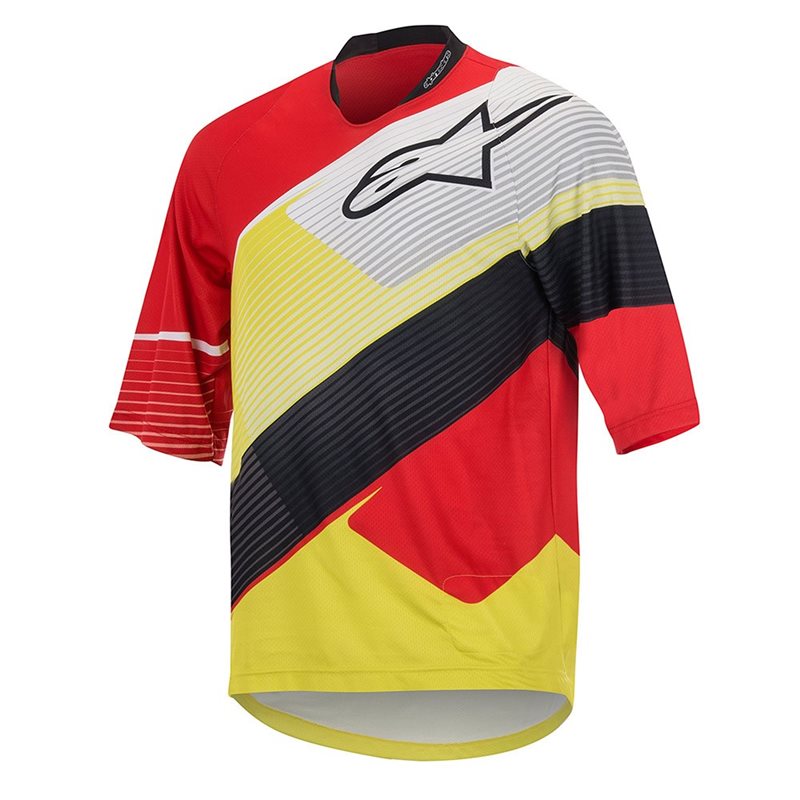 MAILLOT ALPINESTARS DEPTH (RED/WHITE/ACID YELLOW)
