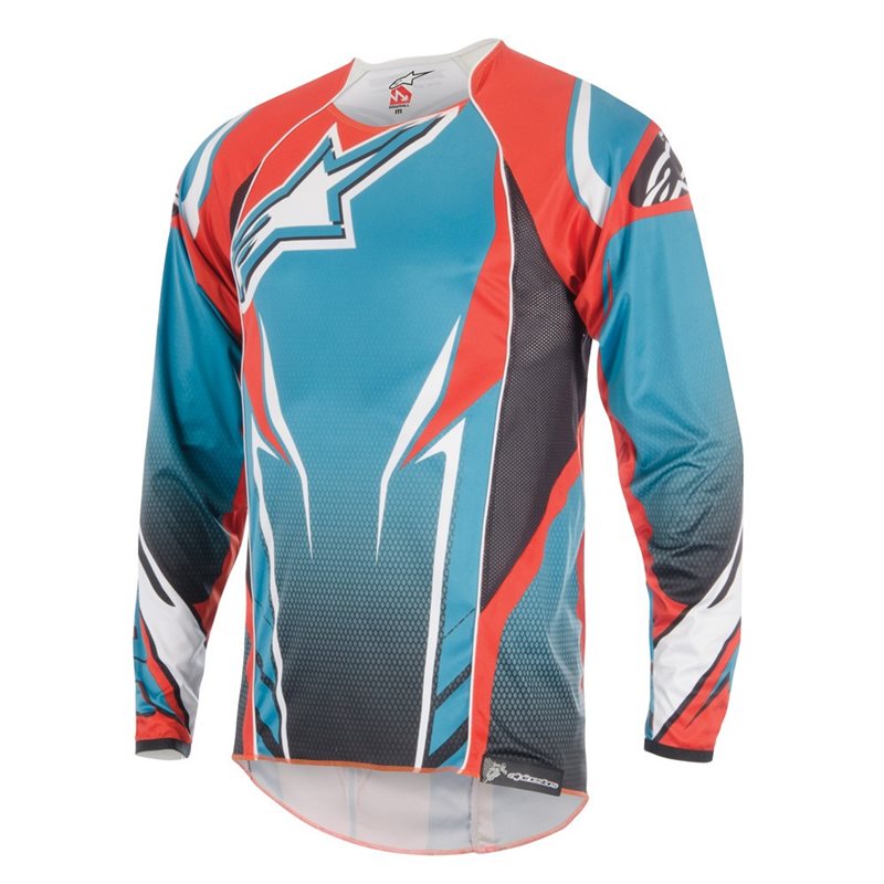 MAILLOT MANGA LARGA ALPINESTARS A-LINE 2 (AZUL/NARANJA)