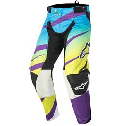 PANTALONES ALPINESTARS TECHSTAR VENOM (VERDE LIMA/CYAN/PURPURA)