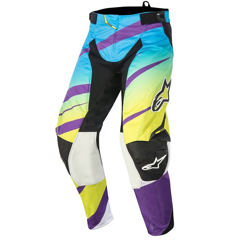 PANTALONES ALPINESTARS TECHSTAR VENOM (VERDE LIMA/CYAN/PURPURA)