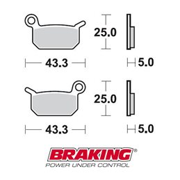 PASTILLAS FRENO OFF ROAD SINTERIZADAS BRAKING 897CM44
