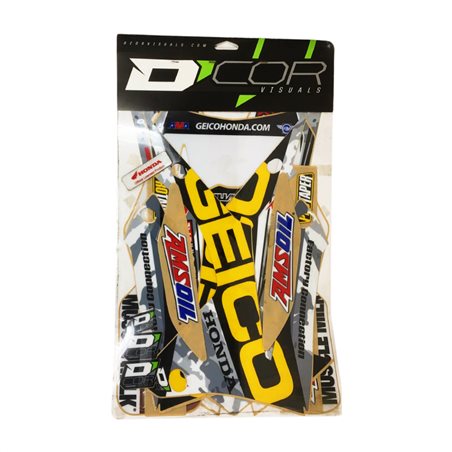 KIT ADHESIVOS D'COR VISUALS EQUIPO GEICO HONDA CRF 450 (2013-2014)