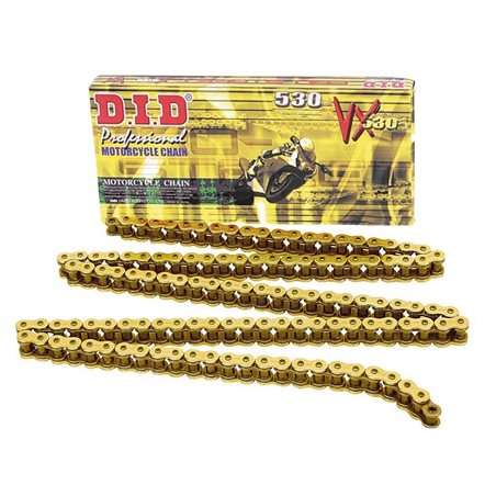 CADENA DID 530 VX X-RING DORADA (122 PASOS)