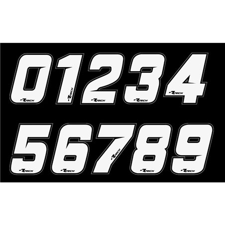 NÚMEROS ADHESIVOS RTECH BLANCOS (PACK 10 UNIDADES)