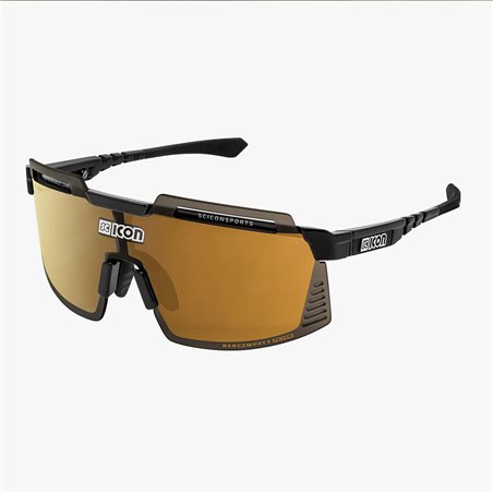 GAFAS SCICON AEROWATT FOZA BLACK GLOSS (LENTE MULTIESPEJO BRONCE)