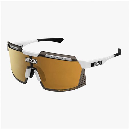 GAFAS SCICON AEROWATT FOZA WHITE GLOSS (LENTE MULTIESPEJO BRONCE)