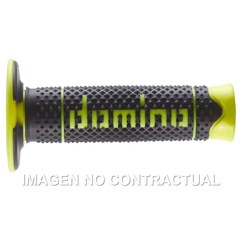Puños Moto DSH OFF Road Negro - Amarillo Fluor Cerrados D 22 mm L 120 mm