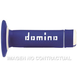 Puños Moto OFF Road Azul - Blanco Cerrados D 22 mm L 118 mm
