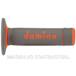 Puños Moto OFF Road Gris - Naranja Cerrados D 22 mm L 118 mm