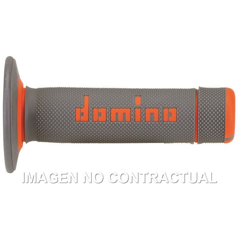 Puños Moto OFF Road Gris - Naranja Cerrados D 22 mm L 118 mm