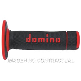 Puños Moto OFF Road Negro - Rojo Cerrados D 22 mm L 118 mm