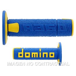 Puños Moto OFF Road RPS Azul - Amarillo  Cerrados D 22 mm L 120 mm