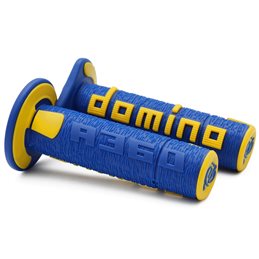 Puños Moto OFF Road RPS Azul - Amarillo  Cerrados D 22 mm L 120 mm