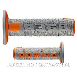 Puños Moto OFF Road RPS Gris - Naranja Cerrados D 22 mm L 120 mm