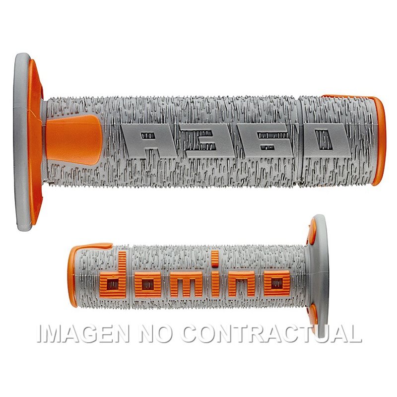 Puños Moto OFF Road RPS Gris - Naranja Cerrados D 22 mm L 120 mm