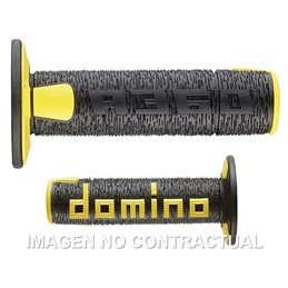 Puños Moto OFF Road RPS Negro - Amarillo Cerrados D 22 mm L 120 mm